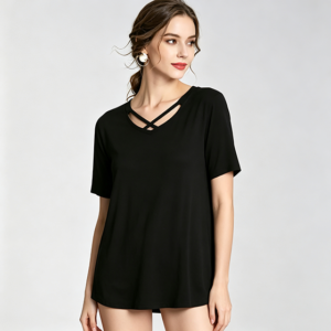 Women’s Cross V-Neck Short Sleeve Top